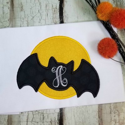 bat moon applique design